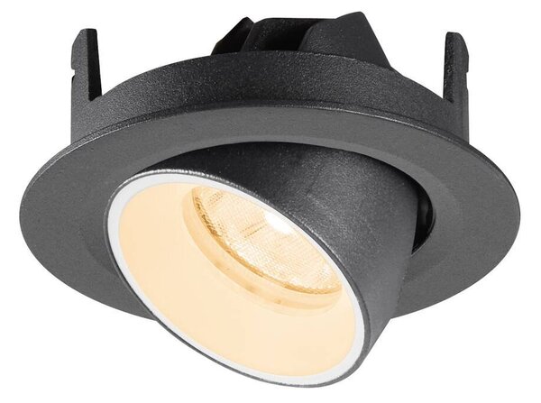 LA 1010027 NUMINOS® GIMBLE XS Stropní vestavné svítidlo, 2700 K, 20°, IP20, kulaté, černé / bílé - BIG WHITE (SLV)