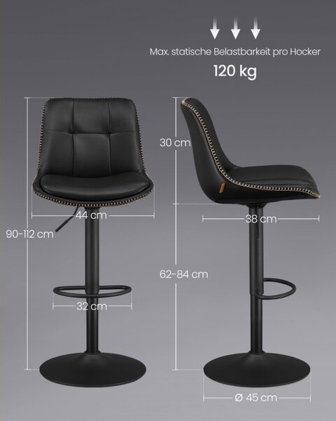 Set dvou barových židlí LJB095B01