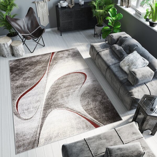 Moderní koberec v hnědých odstínech s abstraktním vzorem Šířka: 80 cm | Délka: 150 cm