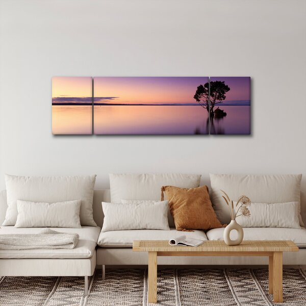 Obraz vodní hladiny při východu slunce (170x50 cm)