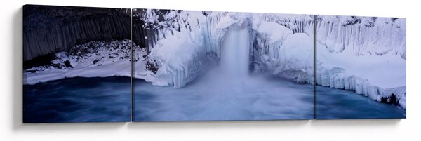 Obraz vodopádu v zimě (170x50 cm)