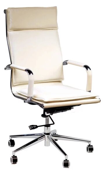 Otočná kancelářská židle TALLIN — ekokůže, krémová