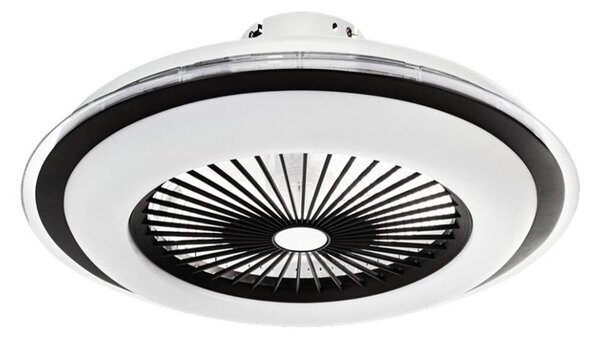 LED Stmívatelné stropní svítidlo s ventilátorem ZEPHYR LED/48W/230V černá + DO