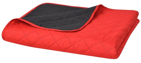 Oboustranný prošívaný přehoz na postel červeno-černý 220x240 cm