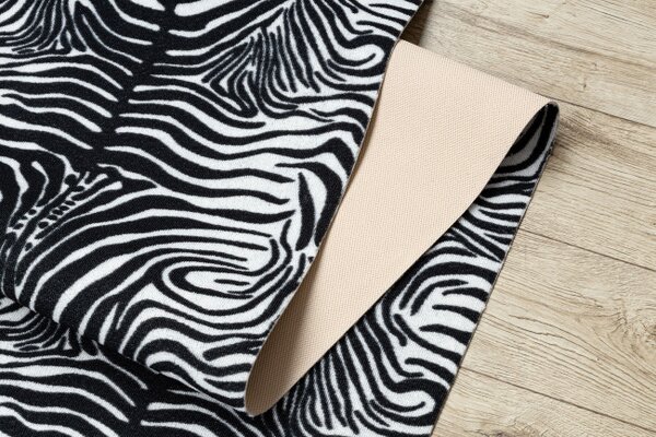 Protiskluzový běhoun DIGITAL zebra, bílý / černý