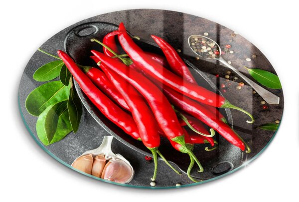 Skleněná deska do kuchyně Červené chilli papričky
