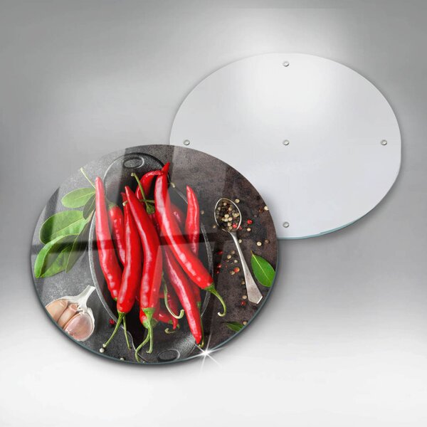 Skleněná deska do kuchyně Červené chilli papričky