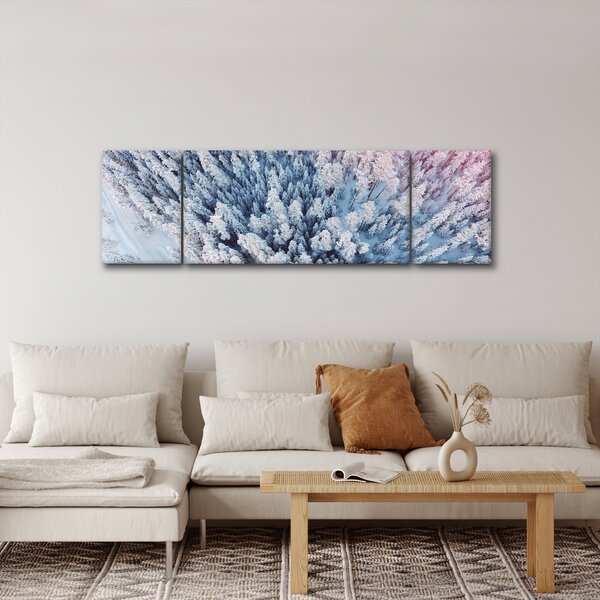 Obraz zasněžených stromů (170x50 cm)