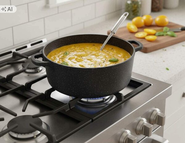 HRNEC ALUMINIUM OKRAGLY 26 CM MRAMOR S INDUKCÍ 5,5 L MASTERPAN MP-2116