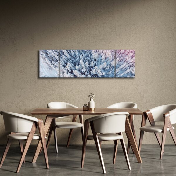 Obraz zasněžených stromů (170x50 cm)
