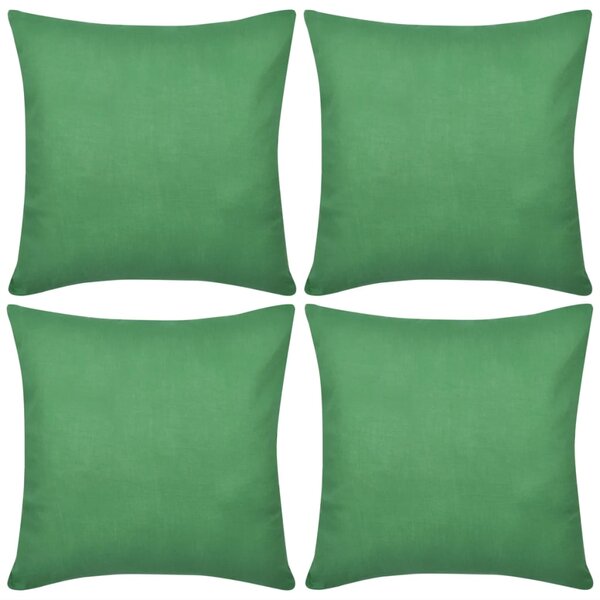 4 zelené povlaky na polštářky bavlna 40 x 40 cm