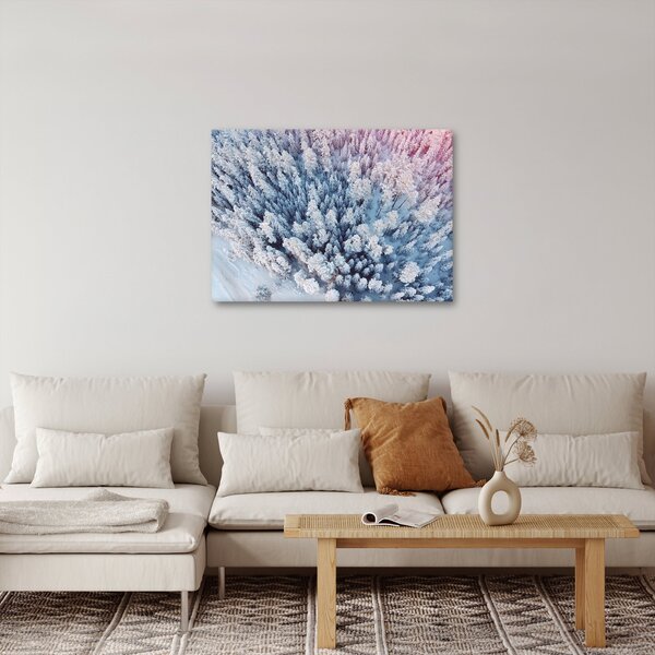 Obraz zasněžených stromů (70x50 cm)