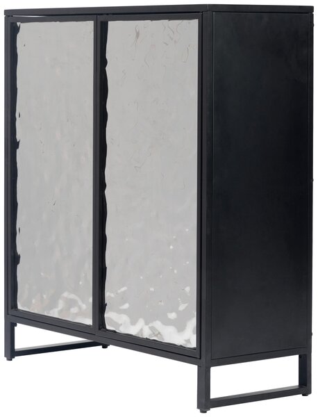 KOMODA, černá, barvy stříbra, 80/88/31 cm MID.YOU - Komody na nožičkách, Online Only