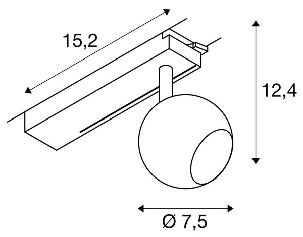 LA 1010451 LIGHT EYE® 2.0 1~ Spot, PHASE, kulatý, 3000K, 11 W, 30°, bílý / černý - BIG WHITE (SLV)