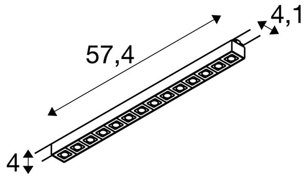 LA 1010144 SIGHT EVO 3~ Spot, jednoduchý, obdélníkový, 3000 K, 18 W, 60°, bílý / černý - BIG WHITE (SLV)