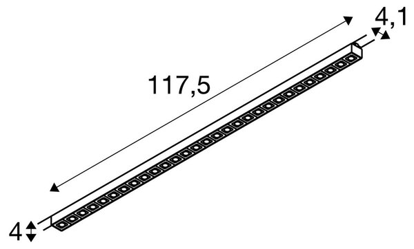 LA 1010151 SIGHT EVO 3~ Spot, jednoduchý, obdélníkový, 4000 K, 25 W, 60°, černý - BIG WHITE (SLV)
