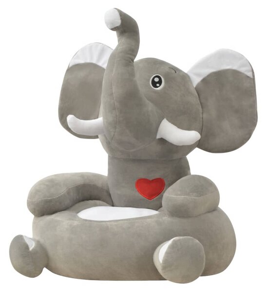 Plyšové dětské křeslo slon šedý