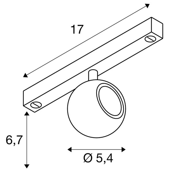 LA 1010330 DYSKO 48V Spot, DALI, standardní kolejnice pro povrchovou montáž, 2700K, 5. 6 W, 36°, černá / zlatá - BIG WHITE (SLV)