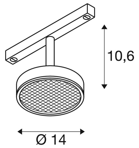 LA 1009017 GRIP! FLAT 48V Spot svítidlo, DALI, kulaté, 2700/3000 K, 14, 5 W, bílé / černé - BIG WHITE (SLV)