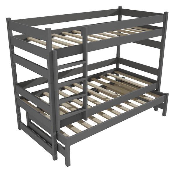 Vomaks Patrová postel s výsuvnou přistýlkou PPV 018 Rozměr: 80 x 180 cm, Barva: barva šedá, Prostor mezi lůžky: 80 cm