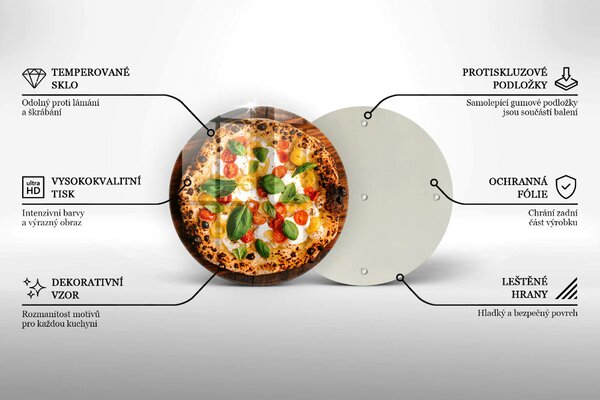 Skleněná krájecí deska Italská pizza