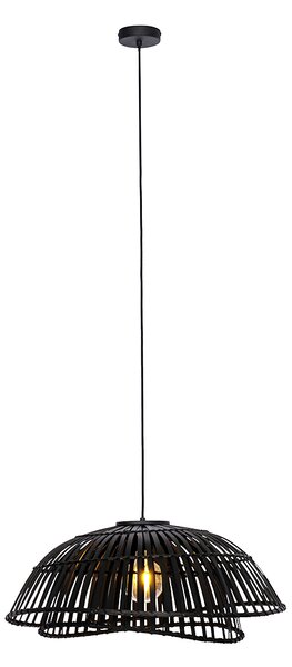 Orientální závěsné svítidlo černé bambusové 62 cm - Pua