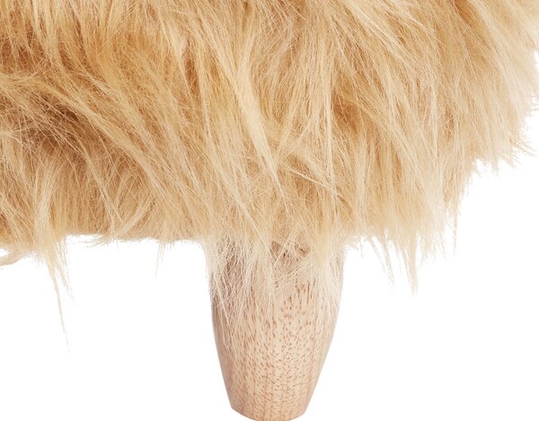 Zvířecí stolička WOOLLY Umělá kožešina Pískově béžová Nosorožec