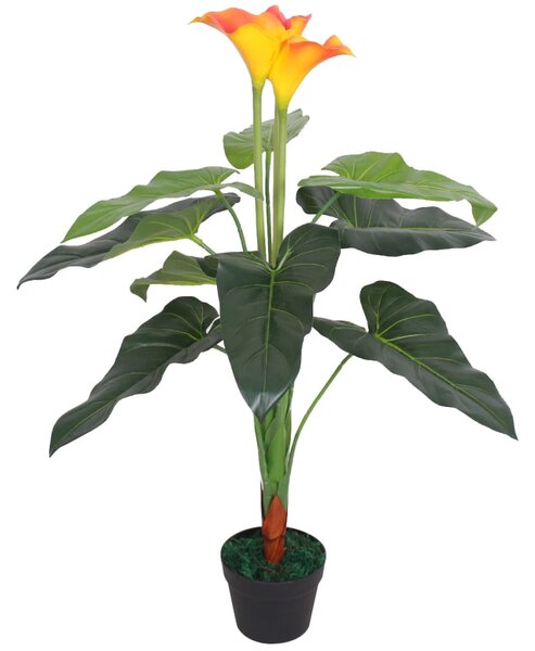 Umělá rostlina kala s květináčem 85 cm červenožlutá