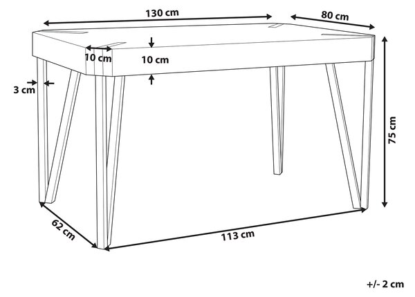 Jídelní stůl CAMBELL Taupe 130 cm 80 cm