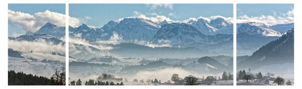 Obraz zasněžených hor (170x50 cm)