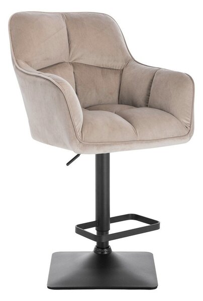 LuxuryForm DESIGN Barová židle AMALFI VELUR na černé hranaté podstavě - latte