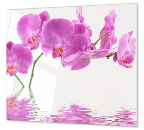 Ochranná deska květy růžová orchidej - 52x60cm / S lepením na zeď