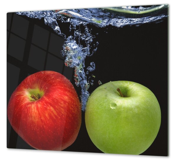Ochranná deska zelené a červené jablko - 50x70cm / S lepením na zeď