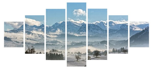 Obraz zasněžených hor (210x100 cm)