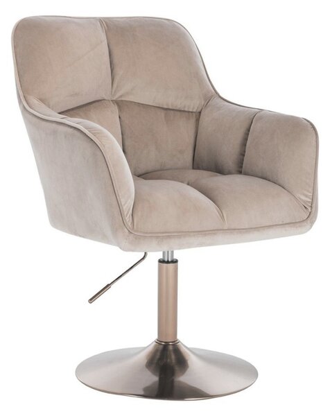LuxuryForm DESIGN Křeslo AMALFI VELUR na zlatém talíři - latte