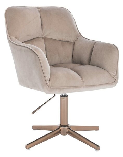 LuxuryForm DESIGN Křeslo AMALFI VELUR na zlatém kříži - latte