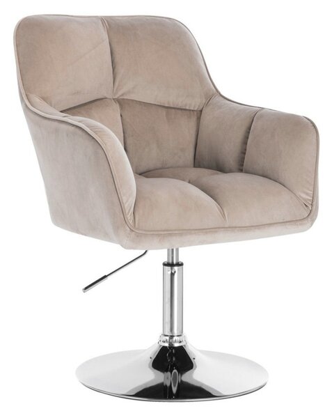 LuxuryForm DESIGN Křeslo AMALFI VELUR na stříbrném talíři - latte