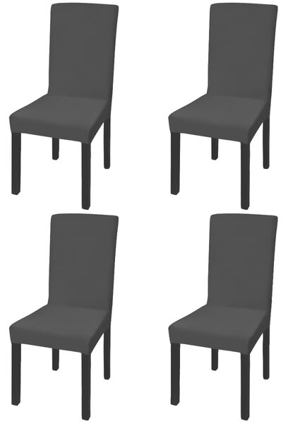 Hladké strečové potahy na židle 4 ks černé