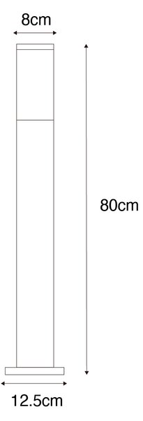 Moderní venkovní stojací lampa tmavě šedá s kouřem 80 cm - Malios