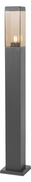 Moderní venkovní lampový sloup tmavě šedý s kouřem 80 cm - Malios