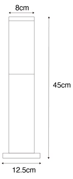 Moderní venkovní stojací lampa tmavě šedá s kouřovým sklem 45 cm - Malios
