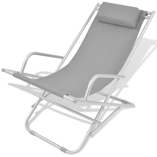 Polohovatelná zahradní křesla 2 ks ocel šedá