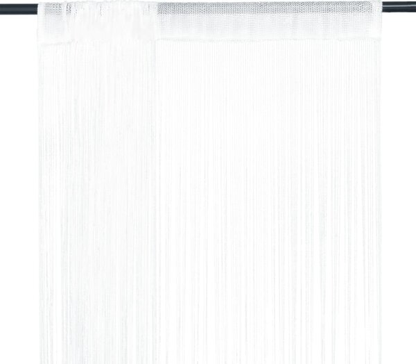 Provázkové záclony, 2 ks, 100x250 cm, bílá