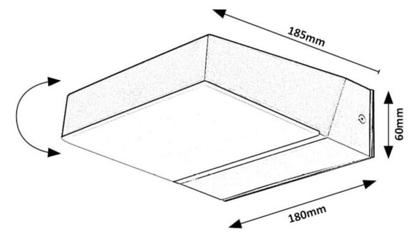 Rabalux 77121 LAXA - Nástěnné natáčecí LED venkovní svítidlo v černé barvě, LED 14W, 2700 / 4000 / 6500K, IP54 (LED černé venkovní svítidlo na zeď )