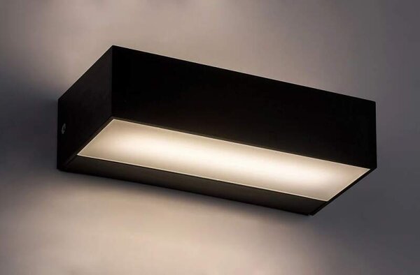 Rabalux 7935 HALDEN - Nástěnné LED venkovní svítidlo v černé barvě, LED 9W, 4000K, IP65 (LED černé venkovní svítidlo na zeď )