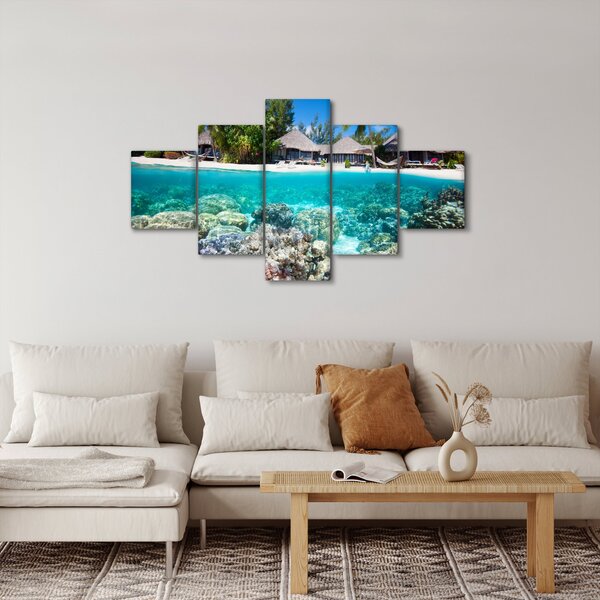 Obraz pláže na tropickém ostrově (125x70 cm)