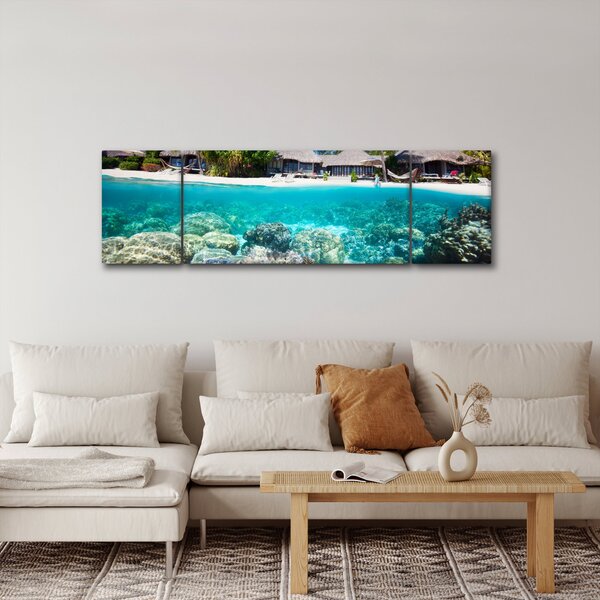 Obraz pláže na tropickém ostrově (170x50 cm)
