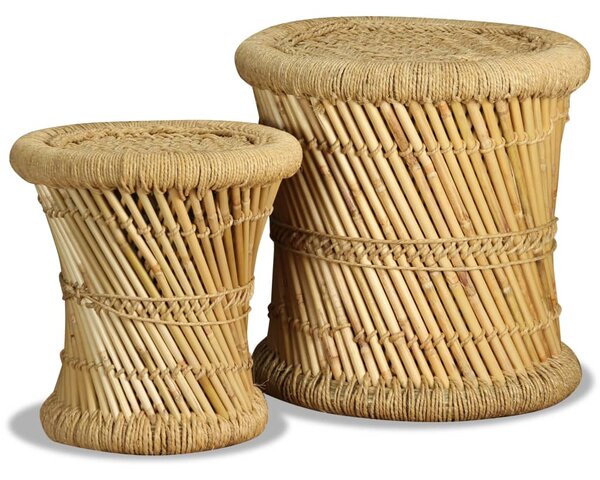 Stoličky 2 ks bambus a juta