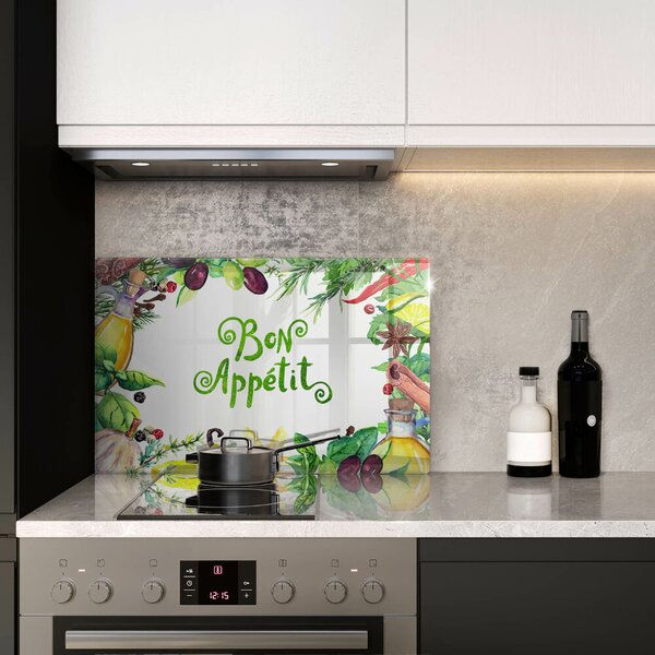 Krájecí prkénko skleněné Bon appetit nápis