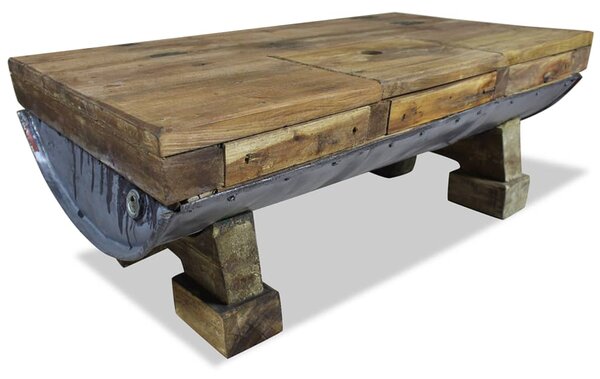 Konferenční stolek, masivní recyklované dřevo, 90x50x35 cm